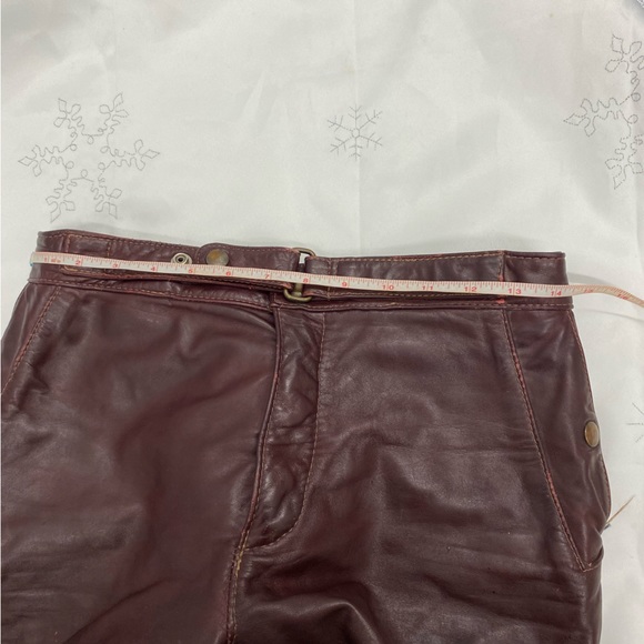 Vintage Taurus Leather Pant 34 Burgundy Brown - Picture 12 of 12